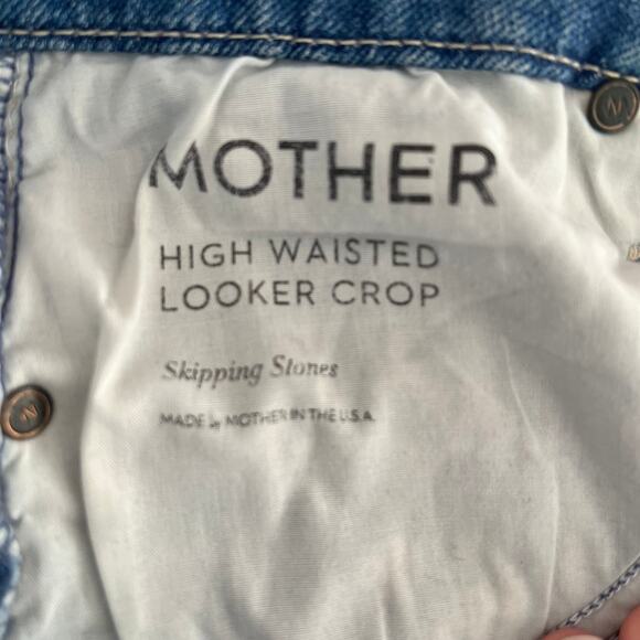 MOTHER Denim High Waisted Looker Crop Jeans in Skipping Stones Size 26 - Picture 14 of 15